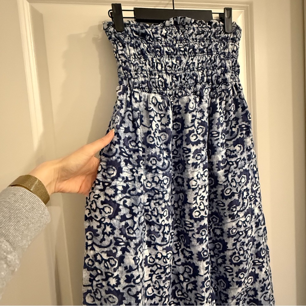 Faherty Margarita Linen Strapless Maxi Dress - Picture 7 of 11